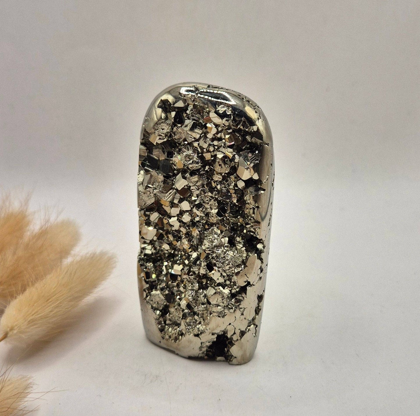 High Quality Gemstone Pyrite Freeform (172 g) – Natural Druzy & Metallic Shine: #4 146g