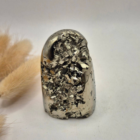High Quality Gemstone Pyrite Freeform (172 g) – Natural Druzy & Metallic Shine: #7 133g