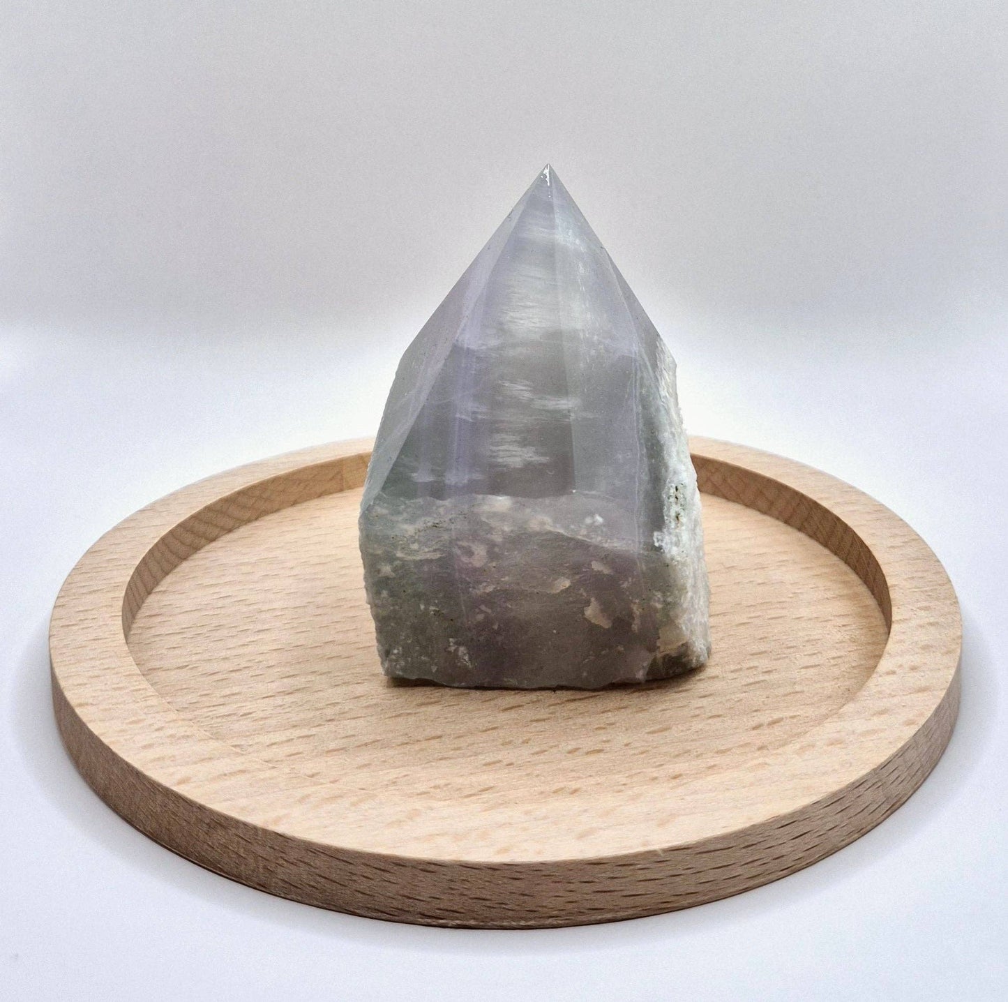 Clear Fluorite Point (Half Raw, Half Polished)