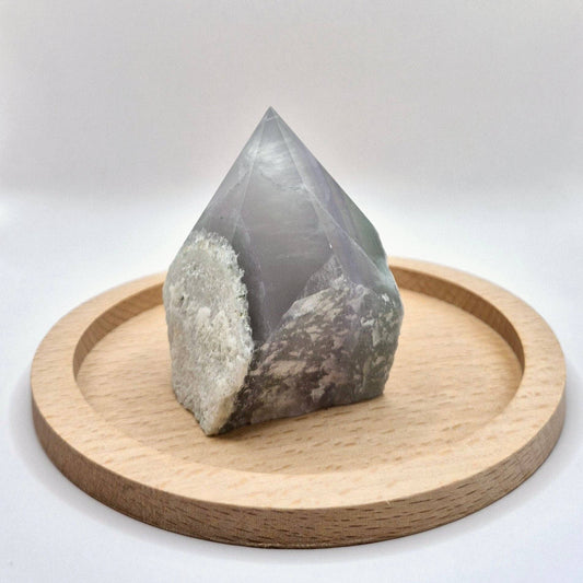 Clear Fluorite Point (Half Raw, Half Polished)