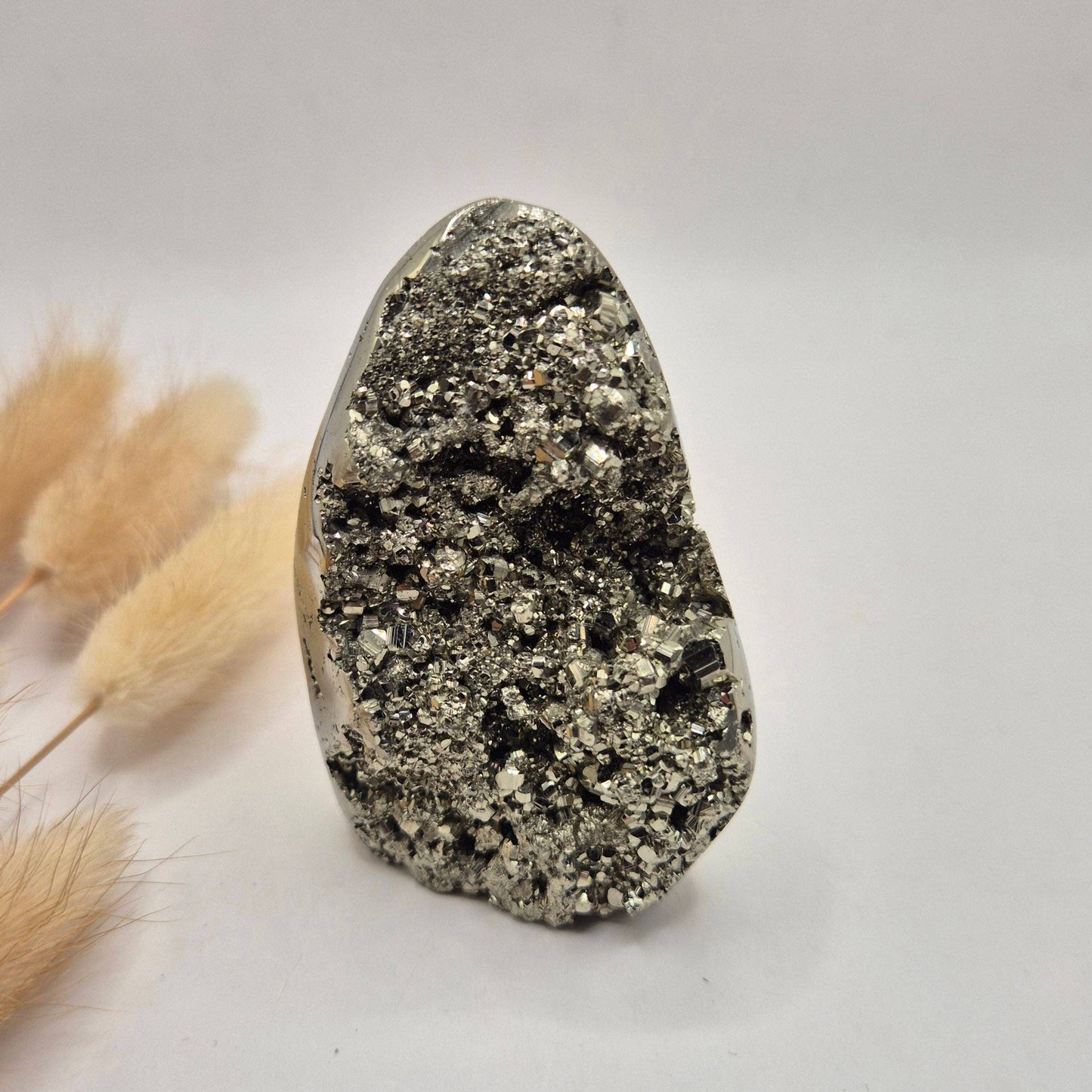 High Quality Gemstone Pyrite Freeform (172 g) – Natural Druzy & Metallic Shine: #4 146g