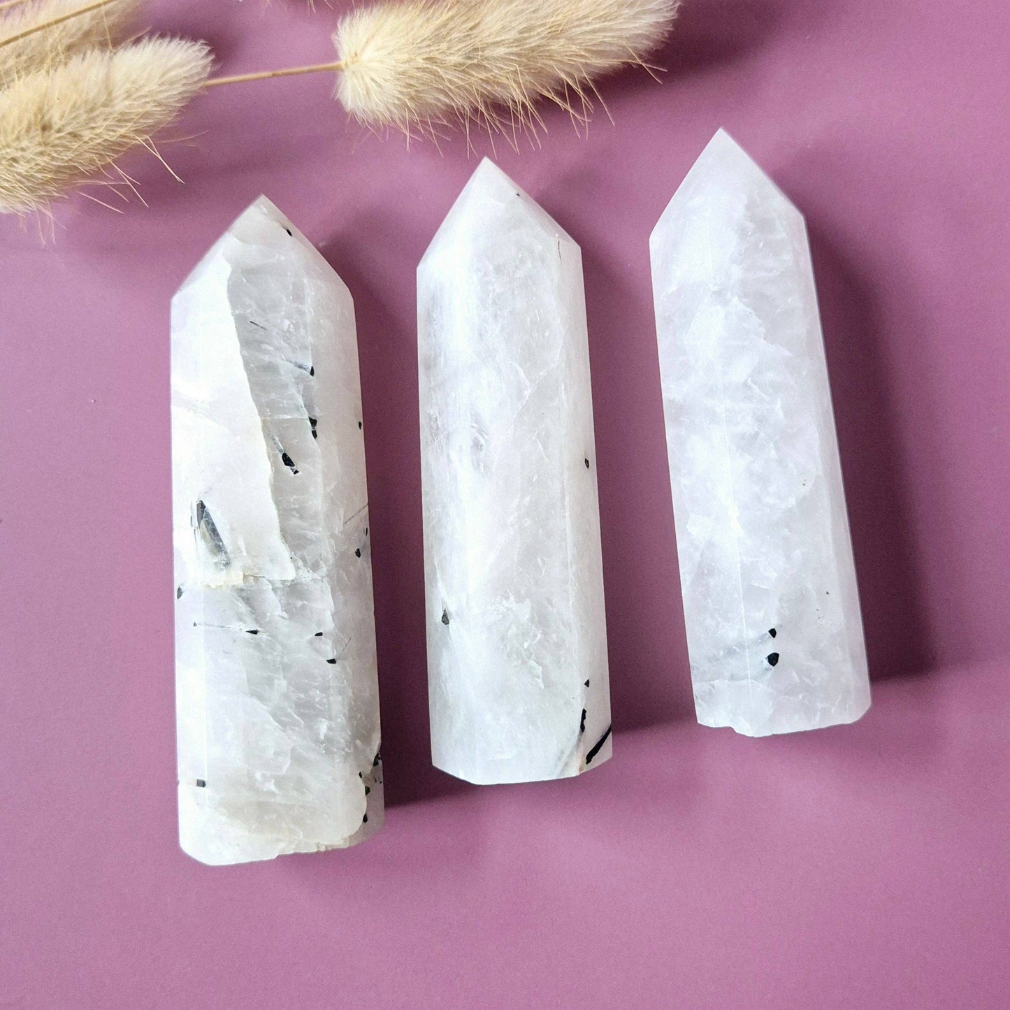 Gemstone Black Tourmaline in Quartz Tower (8–10 cm) Protective • Purifying • Balancing