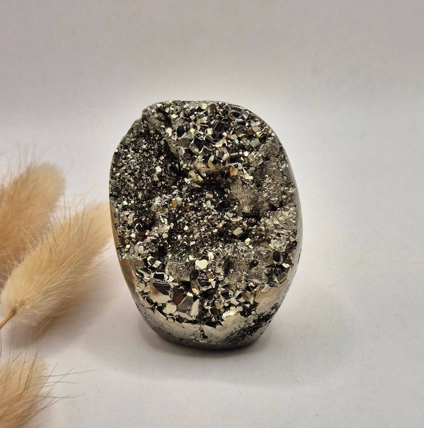High Quality Gemstone Pyrite Freeform (172 g) – Natural Druzy & Metallic Shine: #4 146g